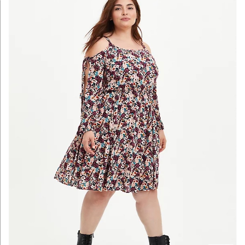 COLD SHOULDER SKATER DRESS